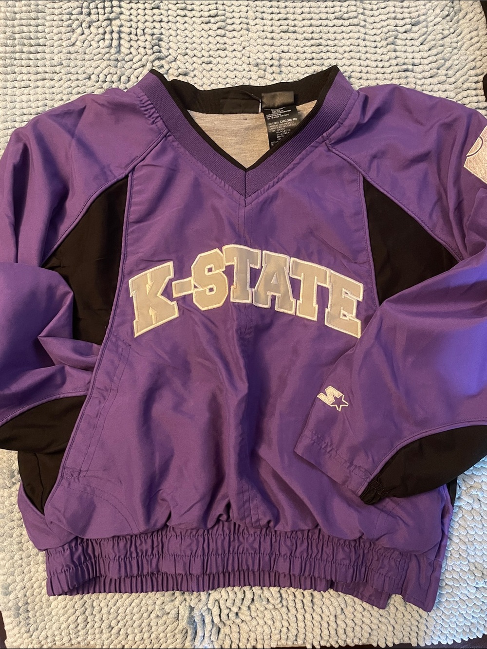 STARTER Purple and Black Kansas State Pullover